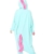Anbelarui Tier Skelett Pinguin Dinosaurier Panda Einhorn Kostüm Damen Herren Pyjama Jumpsuit Nachtwäsche Halloween Karneval Fasching Cosplay Kleidung S/M/L/XL (M, Blaues Einhorn) - 3