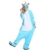 Crazy lin Einhorn Pyjamas Tier Jumpsuit Erwachsene Fasching Kostüm Unisex Sleepsuit Cosplay Nachtwäsche(M, Blau) - 1