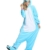 Einhorn Kostüm Pyjama Jumpsuit Cosplay Schalfanzug Festliche Anzug Flanell Tierkostüm Kartonkostüm Tierschalfanzug(XL,Blau) - Mescara - 4