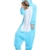 Einhorn Kostüm Pyjama Jumpsuit Cosplay Schalfanzug Festliche Anzug Flanell Tierkostüm Kartonkostüm Tierschalfanzug(XL,Blau) - Mescara - 6
