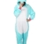 Einhorn Kostüm Pyjamas Tierkostüm Schlafanzug Verkleiden Cosplay Kostüm zum Karneval Fasching (M: für Höhe 158-167 cm, Hellblau) - 1