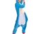 Einhorn Pyjamas Kostüm Jumpsuit Erwachsene Unisex Tier Cosplay Halloween Fasching Karneval Plüsch Schlafanzug Tierkostüme Anzug Flanell, M,Blau - 2