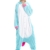 Kigurumi Blau Einhorn Pyjamas Kostüm Jumpsuit Tier Schlafanzug Erwachsene Unicorn Fasching Cosplay Onesie S - 3