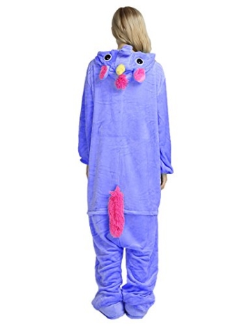 Mescara Einhorn Kostüm Pyjama Jumpsuit Cosplay Schalfanzug Anzug Flanell Tierkostüm Kartonkostüm Tierschalfanzug Fasching S (für 145-154 cm), Blau-2 - 2