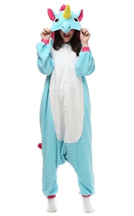 Pyjamas Junge Einhorn Pegasus Erwachsene Unisex Animal Cosplay Overall Pajamas Anime Schlafanzug Jumpsuits Spielanzug Kostüme Blau - 1