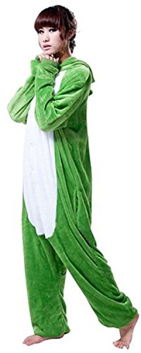 ABYED® Kostüm Jumpsuit Onesie Tier Fasching Karneval Halloween kostüm Erwachsene Unisex Cosplay Schlafanzug- Größe L-für Höhe 164-174CM, Frosch - 2