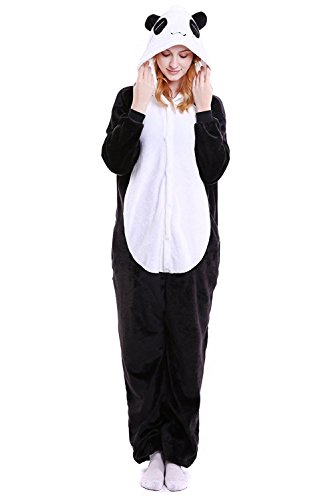 ABYED® Kostüm Jumpsuit Onesie Tier Fasching Karneval Halloween kostüm Erwachsene Unisex Cosplay Schlafanzug- Größe L-für Höhe 164-174CM, Panda - 1