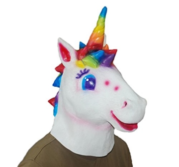 Einhorn Maske Weiss Blaue Augen Regenbogenhorn Pferdemasken Braucht Die Welt