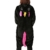 Einhorn jumpsuit Schlafanzug Damen Einhorn kostüm tier jumpsuit Erwachsene Flanell Cosplay zum Karneval Fasching (Pferd) (S: für Höhe 148-157, Schwarz) - 4