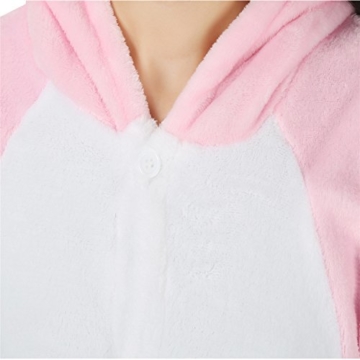 Einhorn Kostüm Pyjama Jumpsuit Cosplay Schalfanzug Festliche Anzug Flanell Tierkostüm Kartonkostüm Tierschalfanzug(S,rosa) - Mescara - 4