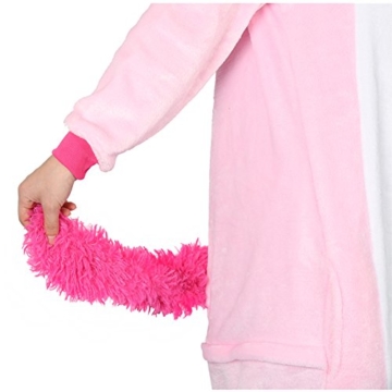 Einhorn Kostüm Pyjama Jumpsuit Cosplay Schalfanzug Festliche Anzug Flanell Tierkostüm Kartonkostüm Tierschalfanzug(S,rosa) - Mescara - 7