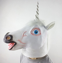 Einhorn Maske, Tierkopf Kostüm Latex Halloween / facy Kleid Parteien Maske - 1