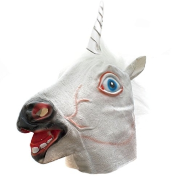 Einhornmaske Pferdemaske Einhorn Latex Maske für Halloween Tiermaske Pferd Kostüm - 1