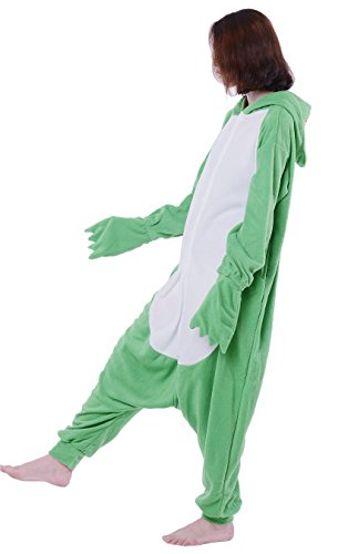 Fandecie Pyjama Tier Onesies mit Kapuze Erwachsene Unisex Cospaly Schlafanzug Halloween Kostüm Frosch Geeignet für Hohe 160-175CM - 5