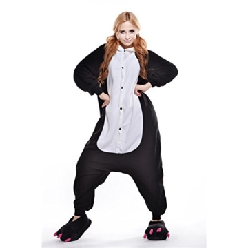 JINZFJG Erwachsene Damen/Herren  Tier-Kostüm Jumpsuit Schlafanzug Pyjamas Einteiler, Panda , S (Körpergröße 146-159 cm) - 3