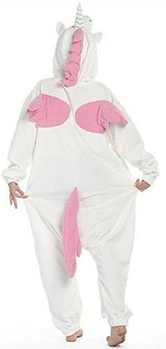 JT-Amigo Damen Herren Tier Kostüm Pyjama Jumpsuit Schlafanzug Overall, Einhorn Rosa Kostüm, Gr. M - 3