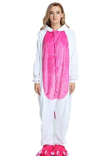 Kenmont Jumpsuit Tier Cartoon Einhorn Pyjama Cosplay Kostüm Overall Sleepsuit Animal Sleepwear Schlafanzug für Kinder / Erwachsene (S, Rosa) - 1