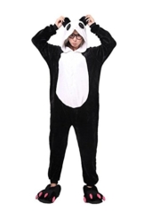 Kenmont Jumpsuit Tier-Schlafanzug Neuheit Overall Einteiler/Pyjama Cosplay Kostüme für Erwachsene Kinder Karneval Halloween Weihnachten (Size S for 148-160CM, Panda) - 1