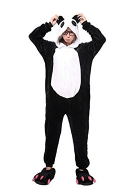 Kenmont Jumpsuit Tier-Schlafanzug Neuheit Overall Einteiler/Pyjama Cosplay Kostüme für Erwachsene Kinder Karneval Halloween Weihnachten (Size S for 148-160CM, Panda) - 1