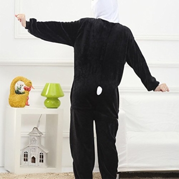 Kenmont Jumpsuit Tier-Schlafanzug Neuheit Overall Einteiler/Pyjama Cosplay Kostüme für Erwachsene Kinder Karneval Halloween Weihnachten (Size S for 148-160CM, Panda) - 4