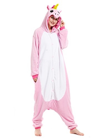 Kigurumi Rosa Einhorn Pyjamas Kostüm Jumpsuit Tier Schlafanzug Erwachsene Unicorn Fasching Cosplay Onesie XL - 2