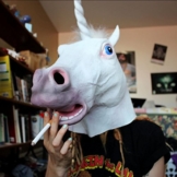 Kofun Latex Gummi Prop Tier Maske Halloween Einhorn Pferdekopf Cosplay Kostüm Party - 1