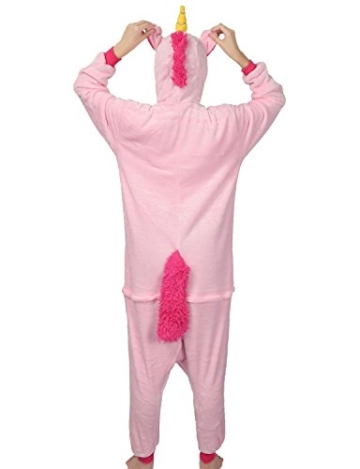 LATH.PIN Tier Pyjama Einhorn Kostüm Karton Tierkostüme Halloween Kostüme Jumpsuit Erwachsene Schlafanzug Unisex Cosplay- Gr, L(Höhe162-175CM), Rosa Pferd - 3