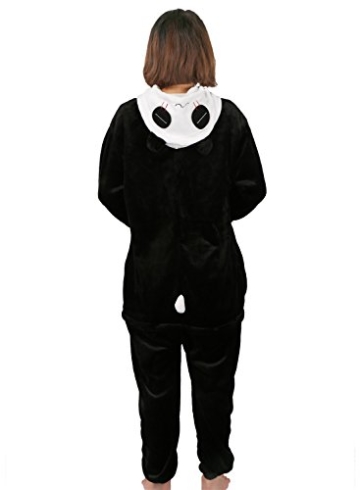 Mescara Einhorn Kostüm Pyjama Jumpsuit Cosplay Schalfanzug Festliche Anzug Flanell Tierkostüm Kartonkostüm Tierschalfanzug (S/EU34, Panda) - 2