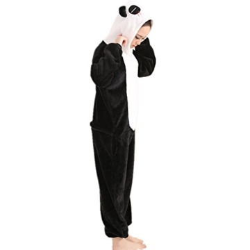 Misslight Einhorn Pyjama Damen Jumpsuits Tieroutfit Tierkostüme Schlafanzug Tier Sleepsuit mit Einhorn Kostüme festival tauglich Erwachsene (M, Panda) - 4