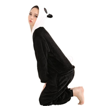 Misslight Einhorn Pyjama Damen Jumpsuits Tieroutfit Tierkostüme Schlafanzug Tier Sleepsuit mit Einhorn Kostüme festival tauglich Erwachsene (M, Panda) - 6