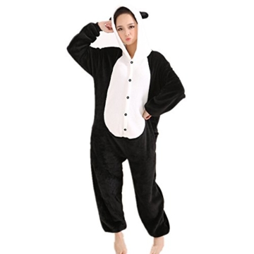 Misslight Einhorn Pyjama Damen Jumpsuits Tieroutfit Tierkostüme Schlafanzug Tier Sleepsuit mit Einhorn Kostüme festival tauglich Erwachsene (M, Panda) - 2