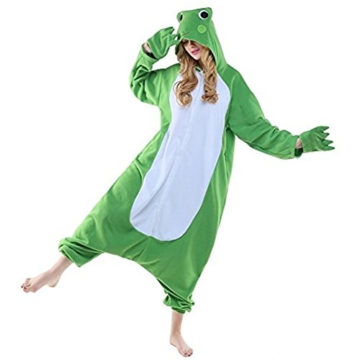 Mystery&Melody Erwachsenen Frosch Pyjamas Overall Halloween Kostüm Unisex Tier Schlafanzug Cosplay Overall Pyjamas - 2