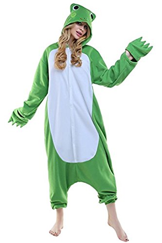 Mystery&Melody Erwachsenen Frosch Pyjamas Overall Halloween Kostüm Unisex Tier Schlafanzug Cosplay Overall Pyjamas - 4