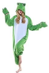 Mystery&Melody Unisex Erwachsene Tiere Pyjama Frosch Cosplay Kostüme Flanell Overalls Nachtwäsche Party Kostüme - 1