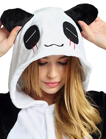 Ninimour Unisex Tier Onesie Erwachsene Tieroutfit Jumpsuit Pyjama Kostüme Schlafanzug Panda - 2