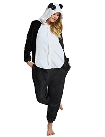 Ninimour Unisex Tier Onesie Erwachsene Tieroutfit Jumpsuit Pyjama Kostüme Schlafanzug Panda - 4