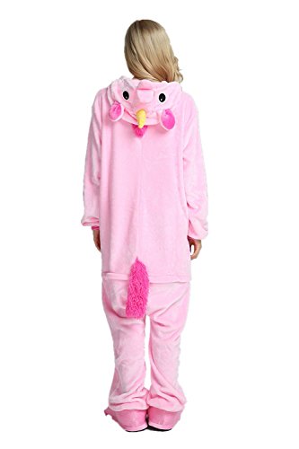 Süßes Einhorn Overalls Jumpsuits Pyjama Fleece Nachtwäsche Schlaflosigkeit Halloween Weihnachten Karneval Party Cosplay Kostüme für Unisex Kinder und Erwachsene (XL, Rosa) - 9