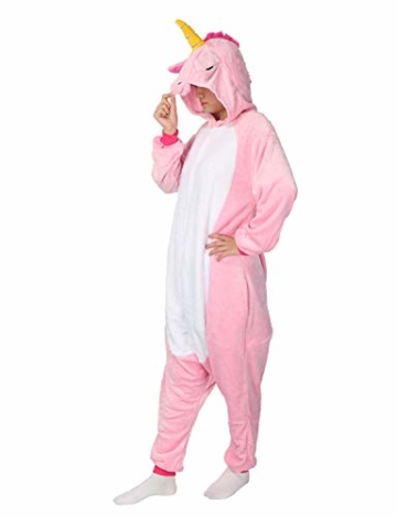 Einhorn Pyjamas Kostüm Jumpsuit Tier Schlafanzug Erwachsene Unisex Onesie10 DE