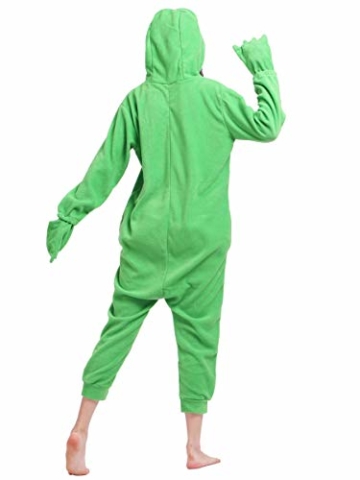ULEEMARK Jumpsuit Onesie Tier Karton Fasching Halloween Kostüm Sleepsuit Cosplay Overall Pyjama Schlafanzug Erwachsene Unisex Lounge Kigurumi Frosch for Höhe 140-187CM - 2