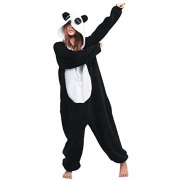 Unicsex Süß Tier Overall Pyjama Jumpsuit Kostüme Schlafanzug Für Kinder / Erwachsene (M, Panda) - 3