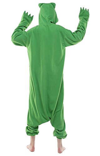 URVIP Erwachsene Unisex Jumpsuit Tier Cartoon Fasching Halloween Pyjama Kostüm Onesie Fleece-Overall Schlafanzug Frosch Small - 2