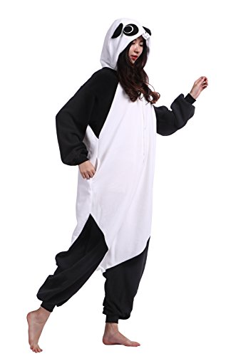 Wamvp Unisex Panda Jumpsuits Overall Pyjama Onesie Fleece Erwachsene Tier kostüme Panda - XL - 2