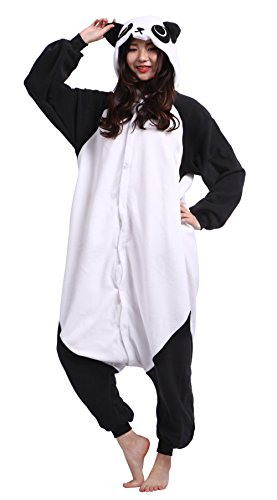 Wamvp Unisex Panda Jumpsuits Overall Pyjama Onesie Fleece Erwachsene Tier kostüme Panda - XL - 1