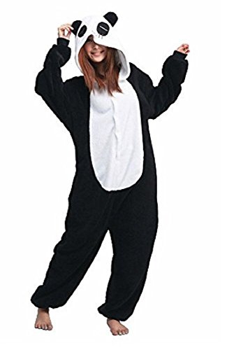 Canberries Damen Herren Jumpsuit Tier Onesie Einhorn Panda Pinguin Giraffe Pyjamas Jumpsuit Anime Cosplay Karneval Kostüm Schlafanzug Erwachsene (M, Panda) - 1