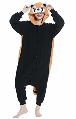 DATO Pyjama Tier Onesies Rote Panda Erwachsene Kigurumi Unisex Cospaly Nachtwäsche für Hohe 140-187CM - 1