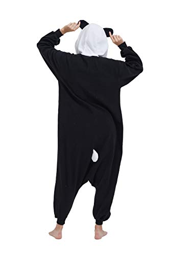 Fandecie Tier Kostüm Tierkostüm Tier Schlafanzug Panda Pyjamas Jumpsuit Kigurumi Damen Herren Erwachsene Cosplay Tier Fasching Karneval Halloween (Panda, M:Höhe 160-169cm) - 7