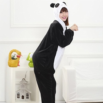 Kenmont Jumpsuit Tier Cartoon Einhorn Pyjama Overall Kostüm Sleepsuit Cosplay Animal Sleepwear für Kinder/Erwachsene (Medium, Cute Panda) - 3
