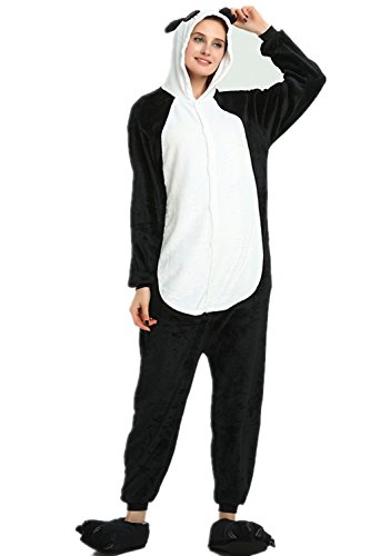 Kenmont Jumpsuit Tier Cartoon Einhorn Pyjama Overall Kostüm Sleepsuit Cosplay Animal Sleepwear für Kinder/Erwachsene (Medium, Cute Panda) - 1
