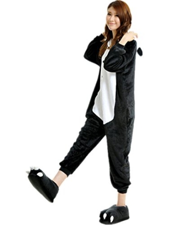 Kenmont Tier Schlafanzug Cosplay Kostüm Einhorn Pyjama Tierkostüme Jumpsuits Erwachsene Nachthemden Overall Plüschtier (S, Panda) - 2