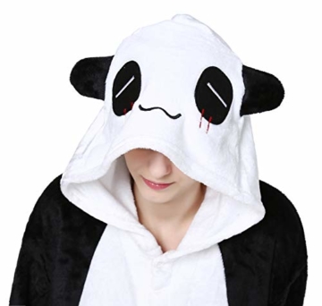 Lelike Panda Kostüm Damen Jumpsuit Kuschelig Herren Schlafanzug Pyjama Tier Faschings Kostüm für Erwachsense L - 3